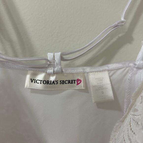 Victoria's Secret Womens Sz Small White Sheer Lace Slip Maxi Dress w/ Robe Bride - Picture 9 of 12